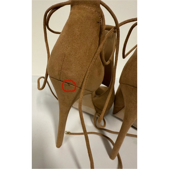 NIB Apt. 9 Lace-Up Platform Stiletto Heels Faux Suede Brown Size 9 - Picture 10 of 11